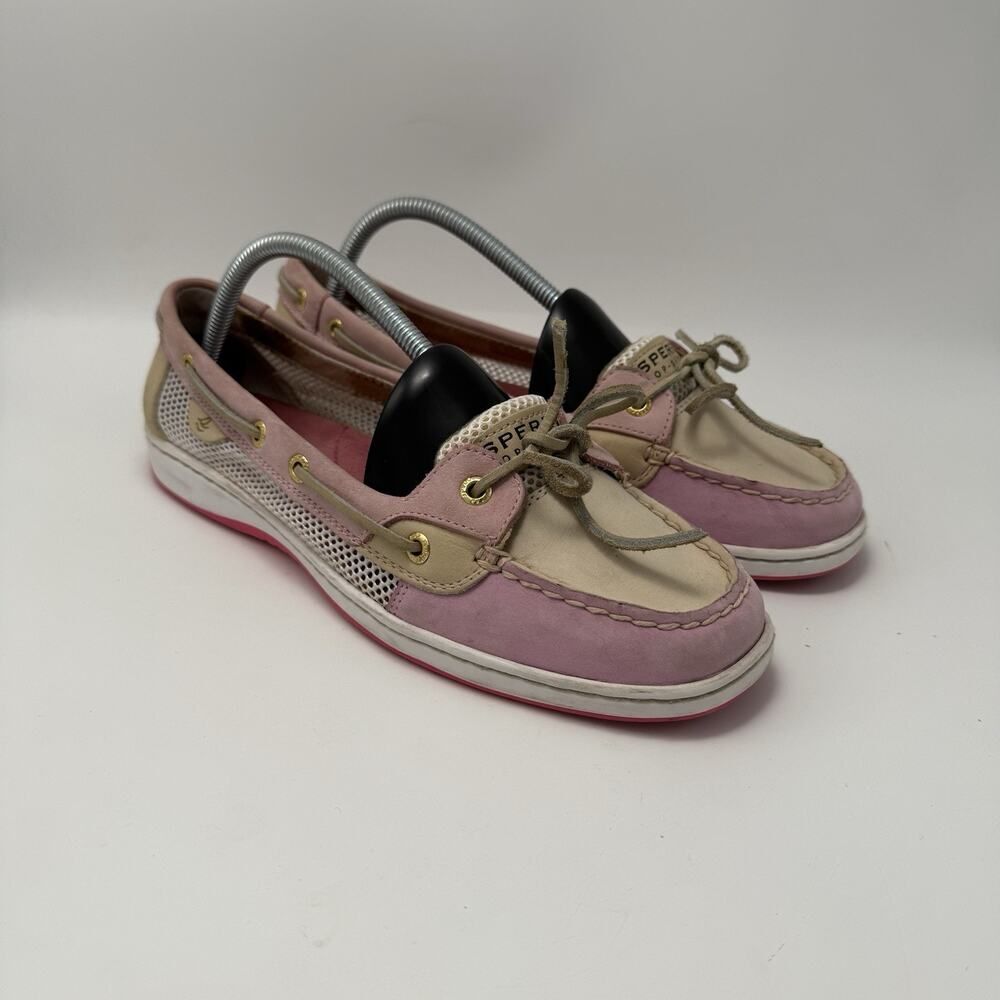 Sperry Top Sider Angelfish Womens Boat Shoes 10 M Pink Leather Loafer Comfort